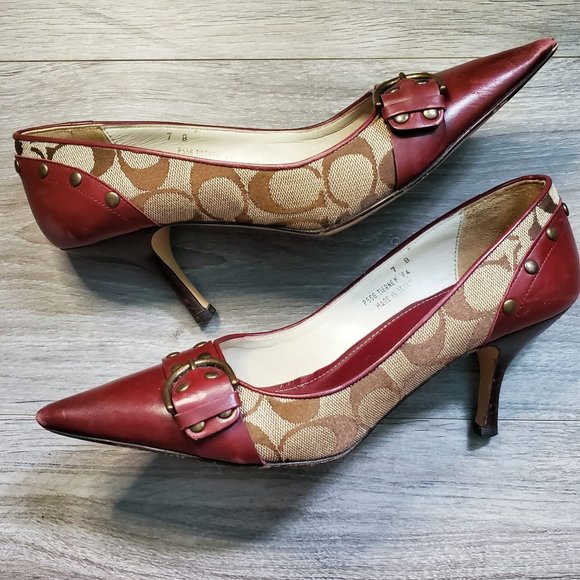 Coach Signature Monogram Canvas P556 Tierney Pump - Picture 5 of 8